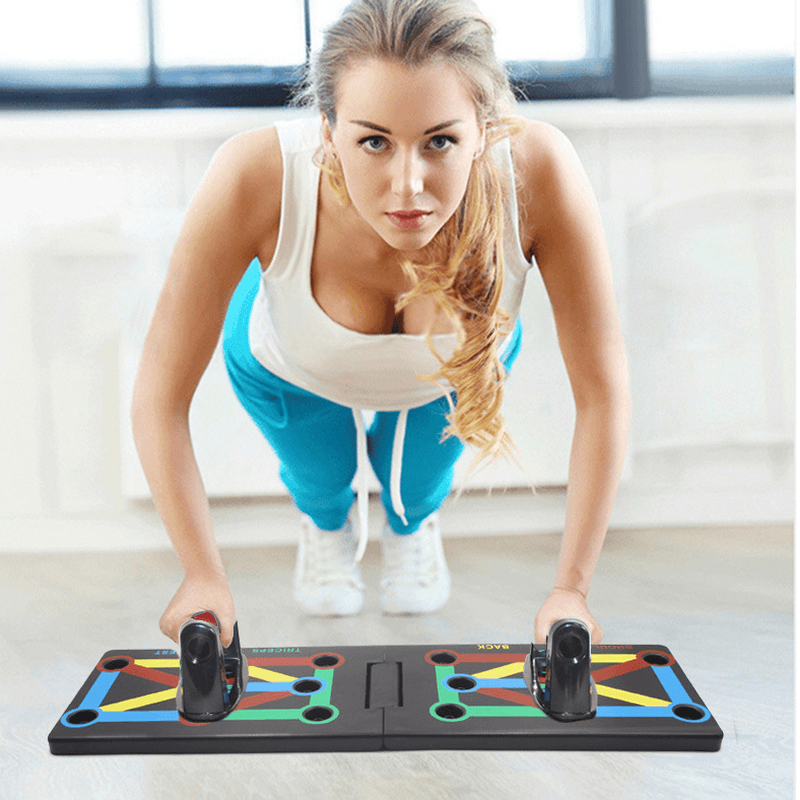 Folding Push up Rack Board Muscle Training Push-Ups Stand Men Body Building Fitness Exercise Tool - MRSLM