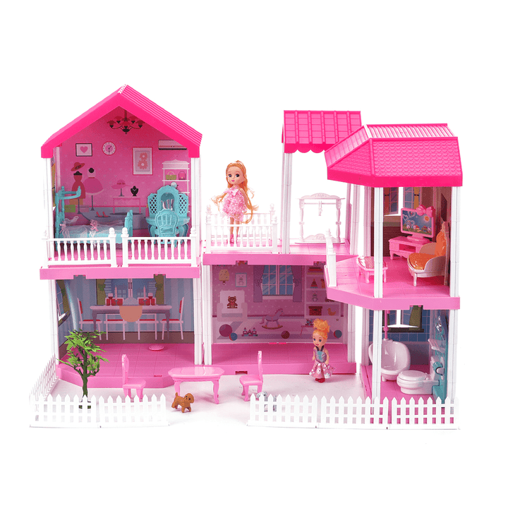 Kids Play House Toys Dollhouse Princess House 3D DIY Princess Castle Girls Birthday Gifts - MRSLM
