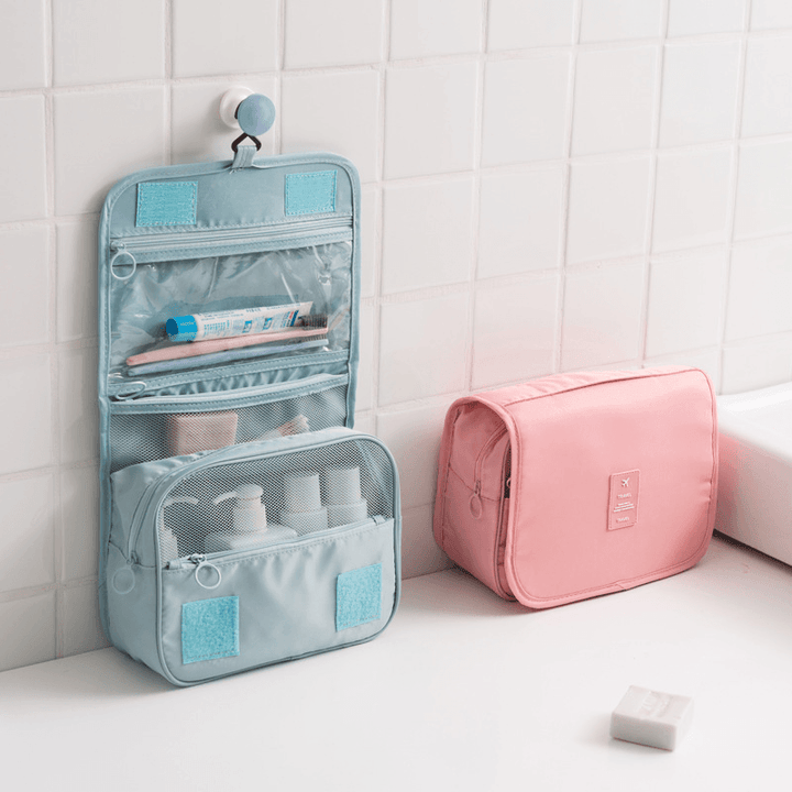 Hanging Toiletry Bag Travel Organizer Wash Make up Cosmetic Bag Case for Women Men Toiletry Kit Cosm - MRSLM
