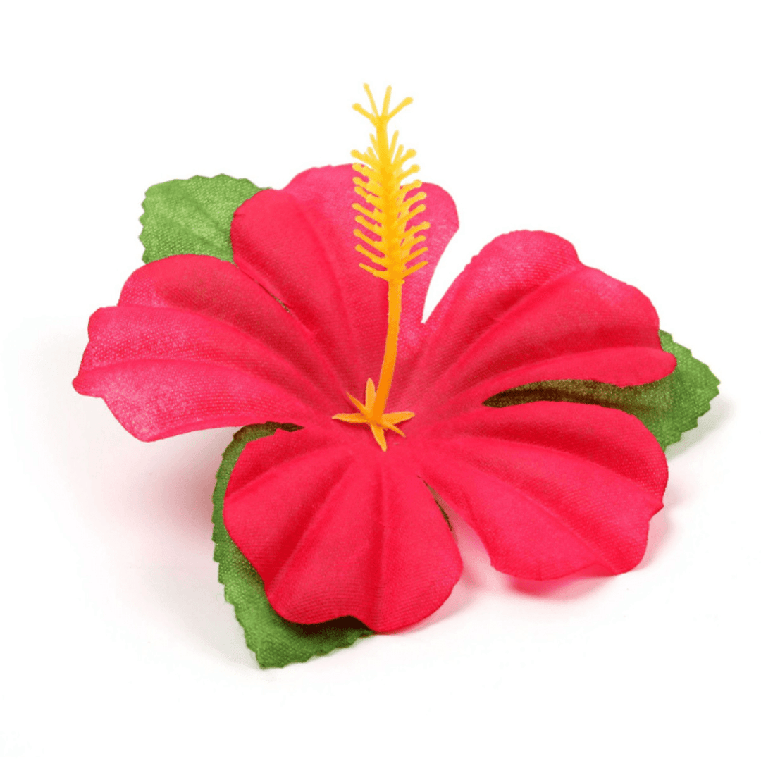 60Pcs Tropical Artificial Palm Leaves Hawaiian Hibiscus Flowers Wedding Birthday Party Decoration Table Decorations - MRSLM