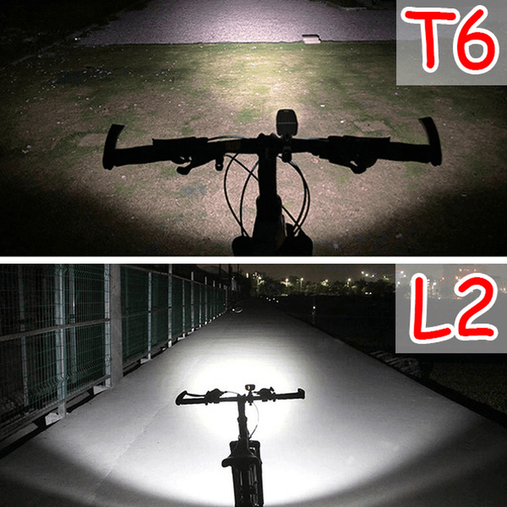 BIKIGHT 800LM T6/L2 Bicycle Light Mountain Bike LED Flashlight Night Riding Headlight USB Charging - MRSLM