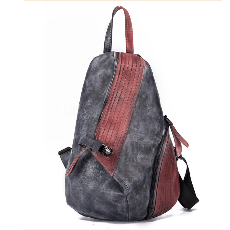 Women Retro Genuine Leather Vintage Craft Backpack - MRSLM