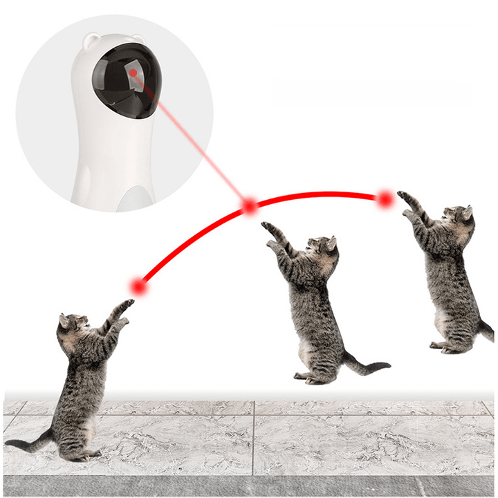 Automatic Multi-Angle Adjustable Cat Interactive LED Laser Toy USB Charge with Mute Motor Funny Toy Cat Sports Training Entertainment Toy - MRSLM