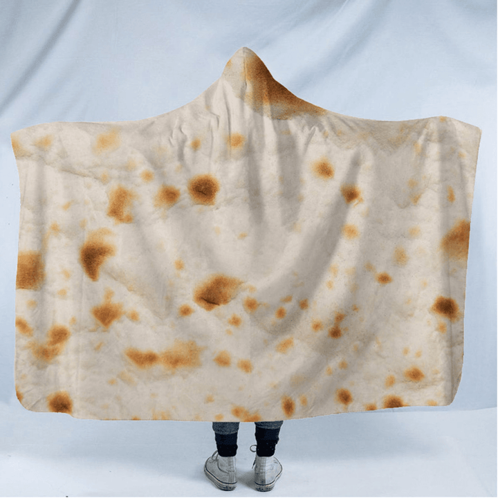 Multi-Size Hooded Blanket Tortilla Texture Soft Fleece Bed Sofa Quilt Blankets - MRSLM