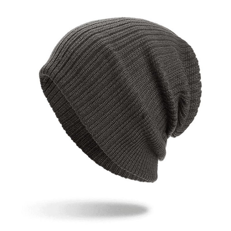 Men Winter Thicken Brimless Knitted Hat Slouch Beanie Caps - MRSLM