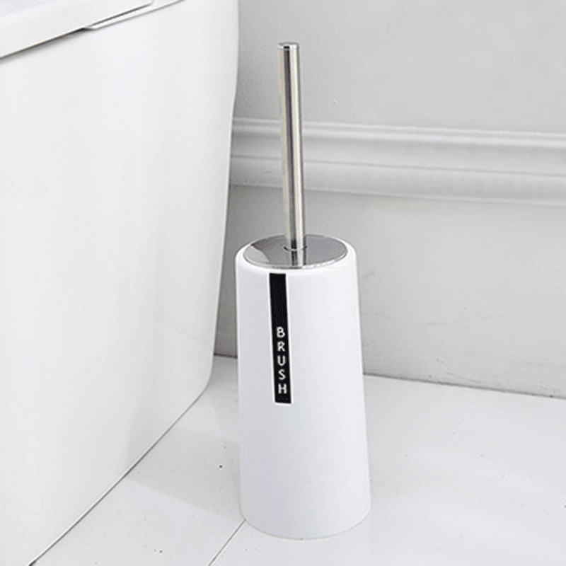 Toilet Brush Set with Base Toilet Soft Fur Cleaning Long Handle Bathroom - MRSLM