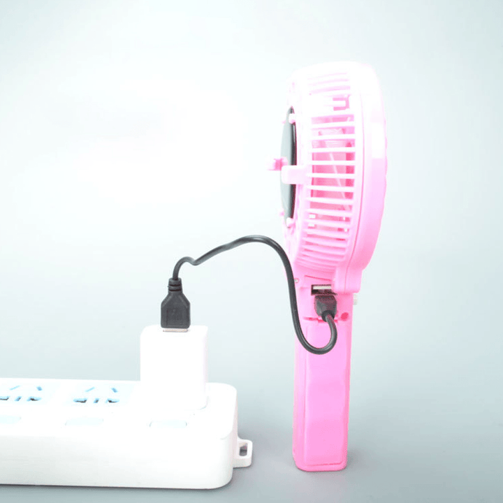 Mini Handheld Solar Fan Folding 720° Rotation 2 Modes USB Rechargeable Desktop Fan Summer Camping Travel - MRSLM