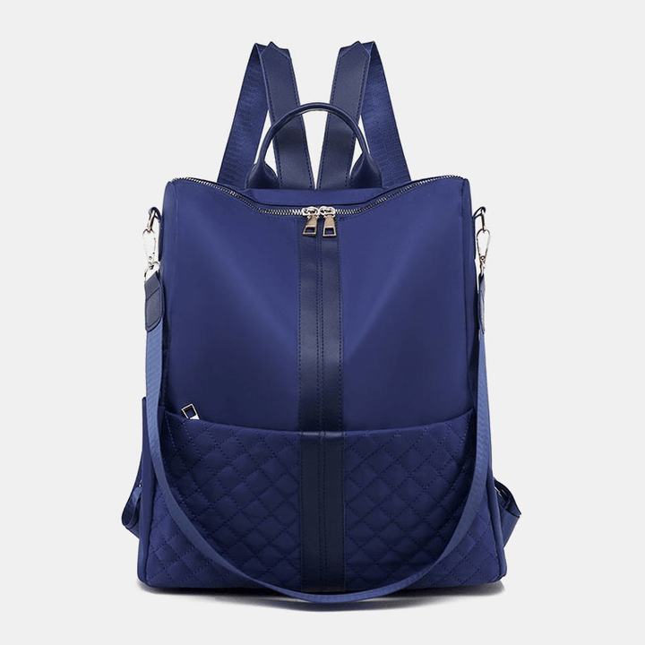 Women Casual Soild Strap Design Large Capacity 14 Inch Laptop Handbag Backpack - MRSLM