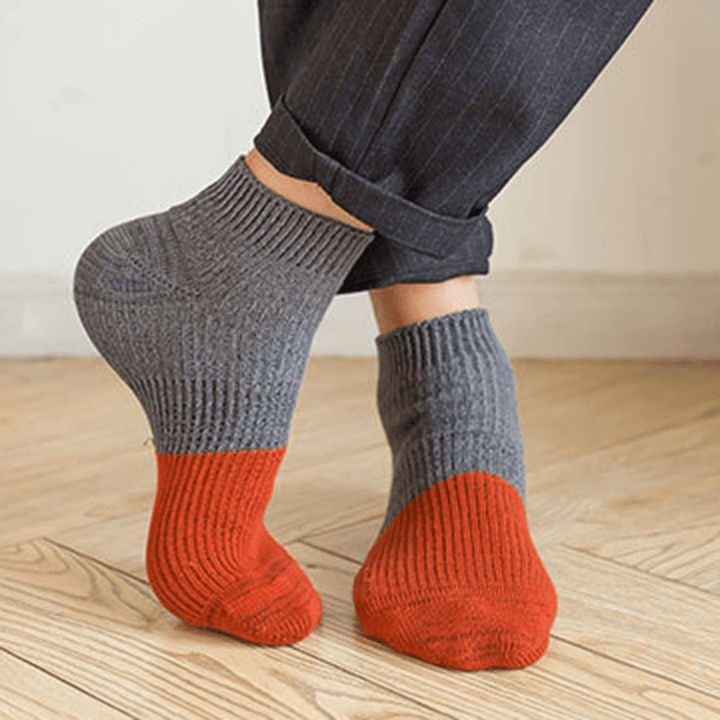 Men Cotton Patchwork Breathable Tube Socks - MRSLM