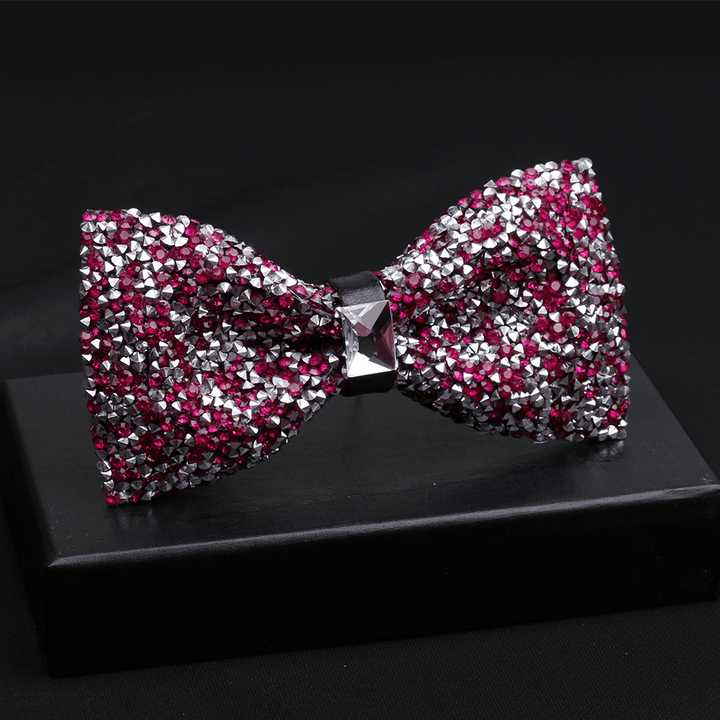 Fashionable Men'S Shiny Diamond Bow Tie - MRSLM