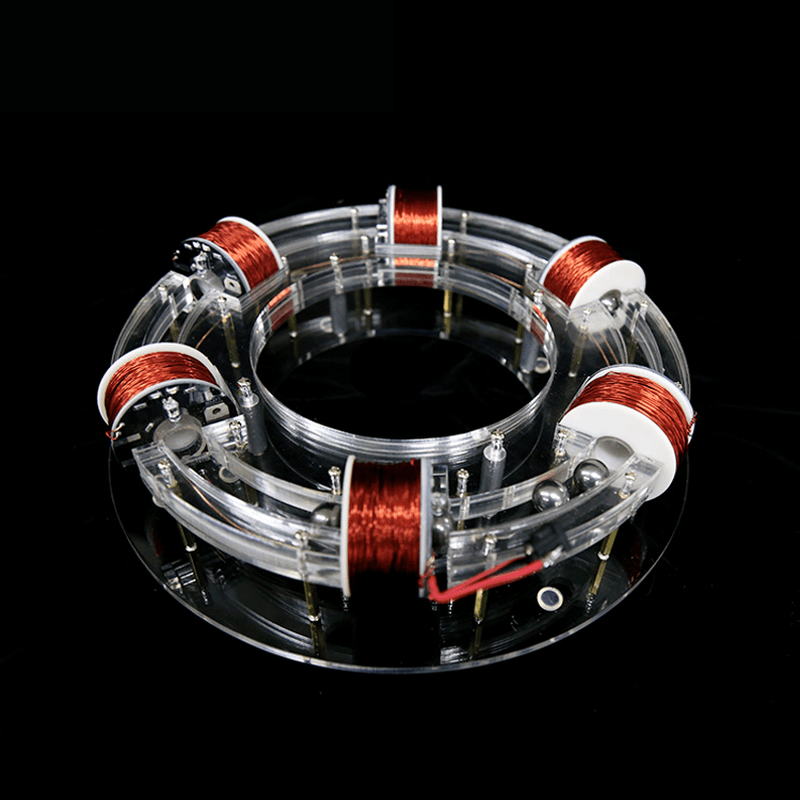 6 Coil Ring Accelerator Digital Magnetic Levitation Cyclotron High-Tech Physics Model Diy Kit Kids Toys Gift - MRSLM