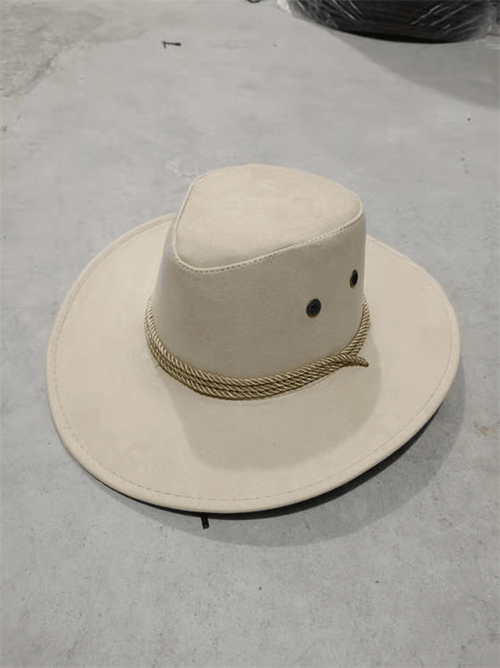 Big along the Chicken Skin Velvet Western Rope Rider Hat Cowboy Hat Stereotyped Hat - MRSLM