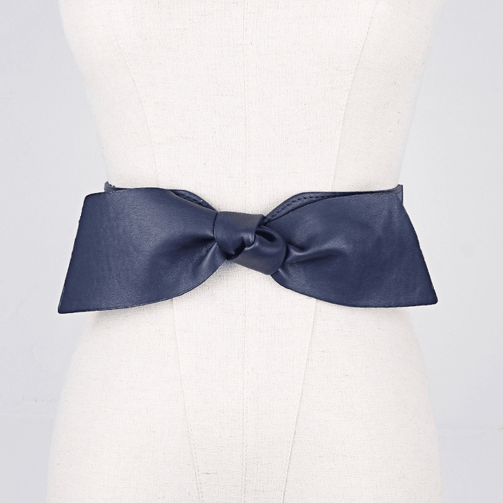 Skirt Decoration Bow PU Belt - MRSLM