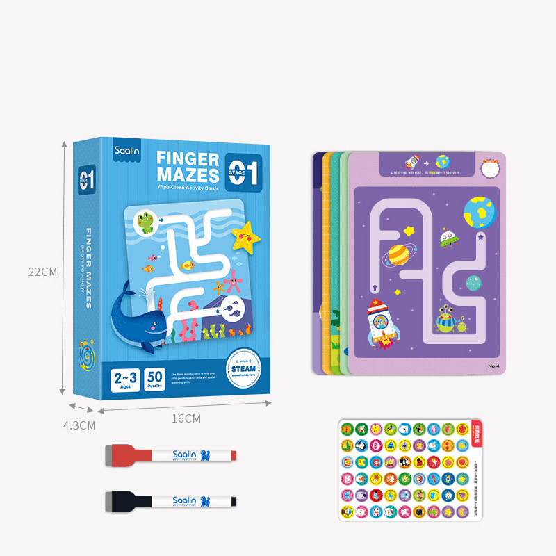 Children Walking Maze Book Concentration Training Maze Toy Beads Logical Thinking Puzzle Board Game - MRSLM