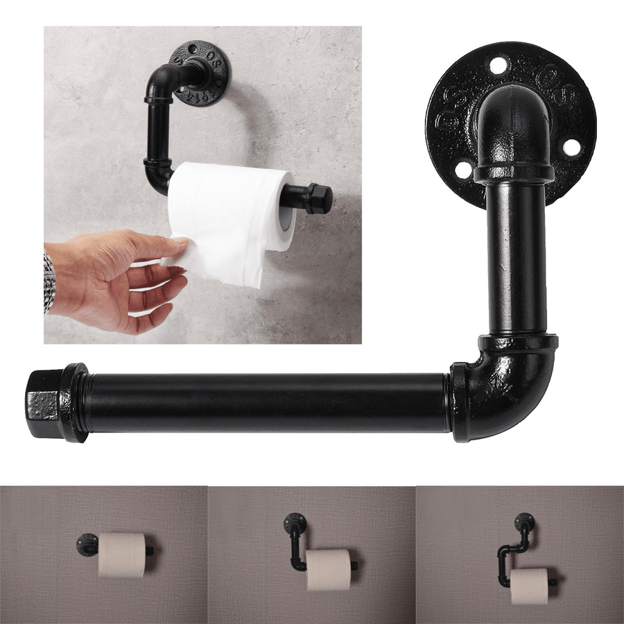 Wall Mounted Roll Paper Holder Towel Storage Organizer Hanger Kitchen Bathroom - MRSLM