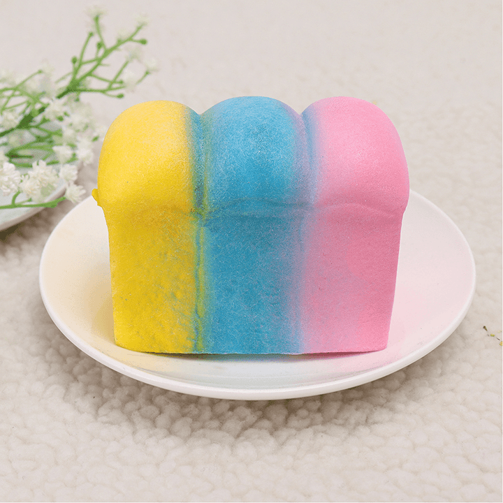 Yunxin Squishy Rainbow Toast Loaf Bread 10Cm Slow Rising with Packaging Collection Gift Decor Toy - MRSLM