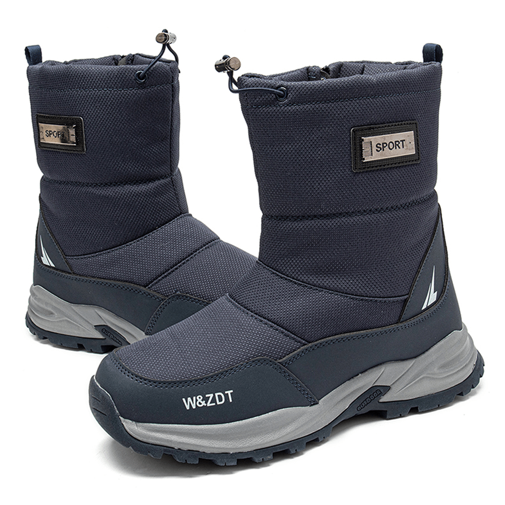 Men Waterproof Slip Resistant plus Velvet Thicken Warm Winter Outdoor Snow Boots - MRSLM