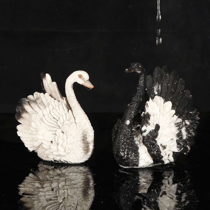 Chinese Tea Pet Color Change Resin Black Swan Tea Play Tray Ornaments Animal - MRSLM