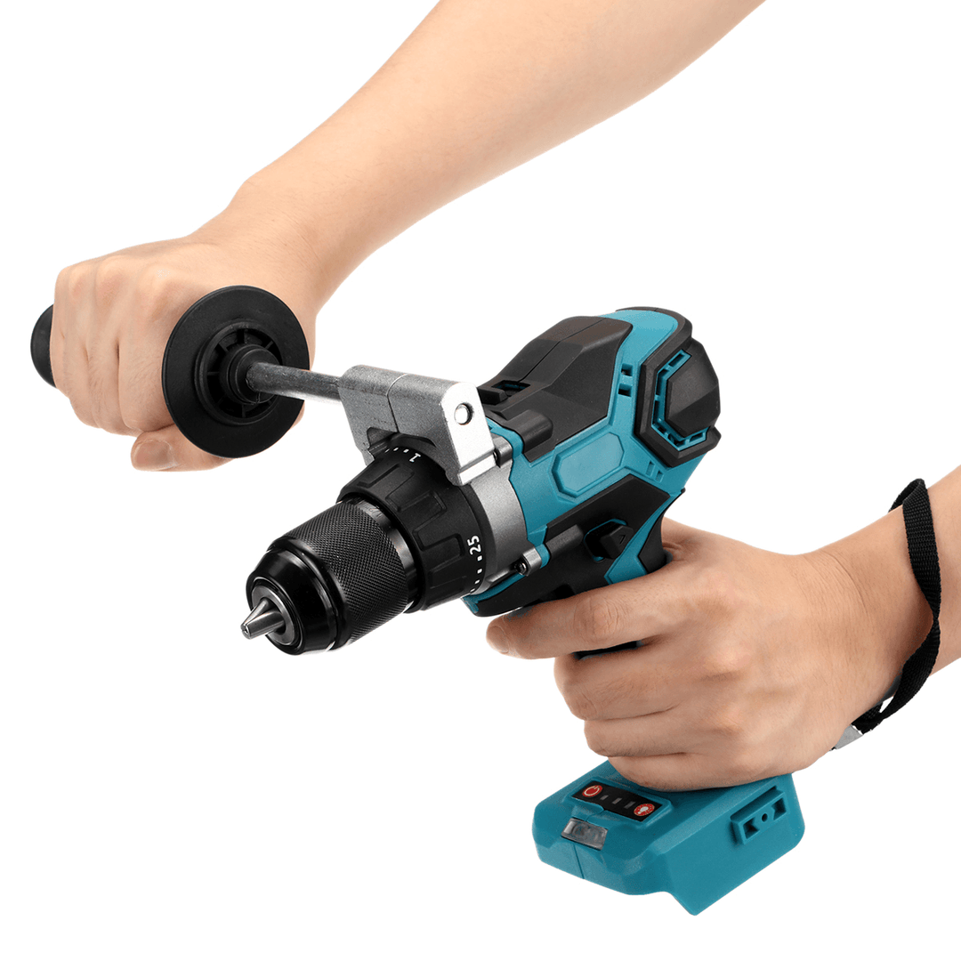3 in 1 Brushless Electric Hammer Drill Screwdriver 13Mm 25+3 Torque Cordless Impact Drill for Makita 21V Battery Stepless Speed - MRSLM