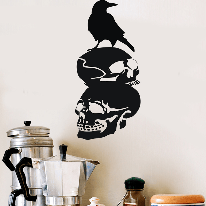 Halloween Skull DIY Wall Sticker Removable PVC Wallpapers Vinyl Art Decal Decor Waterproof Stickers Household Home Wall Sticker Poster Mural Decoration for Bedroom Living Room - MRSLM