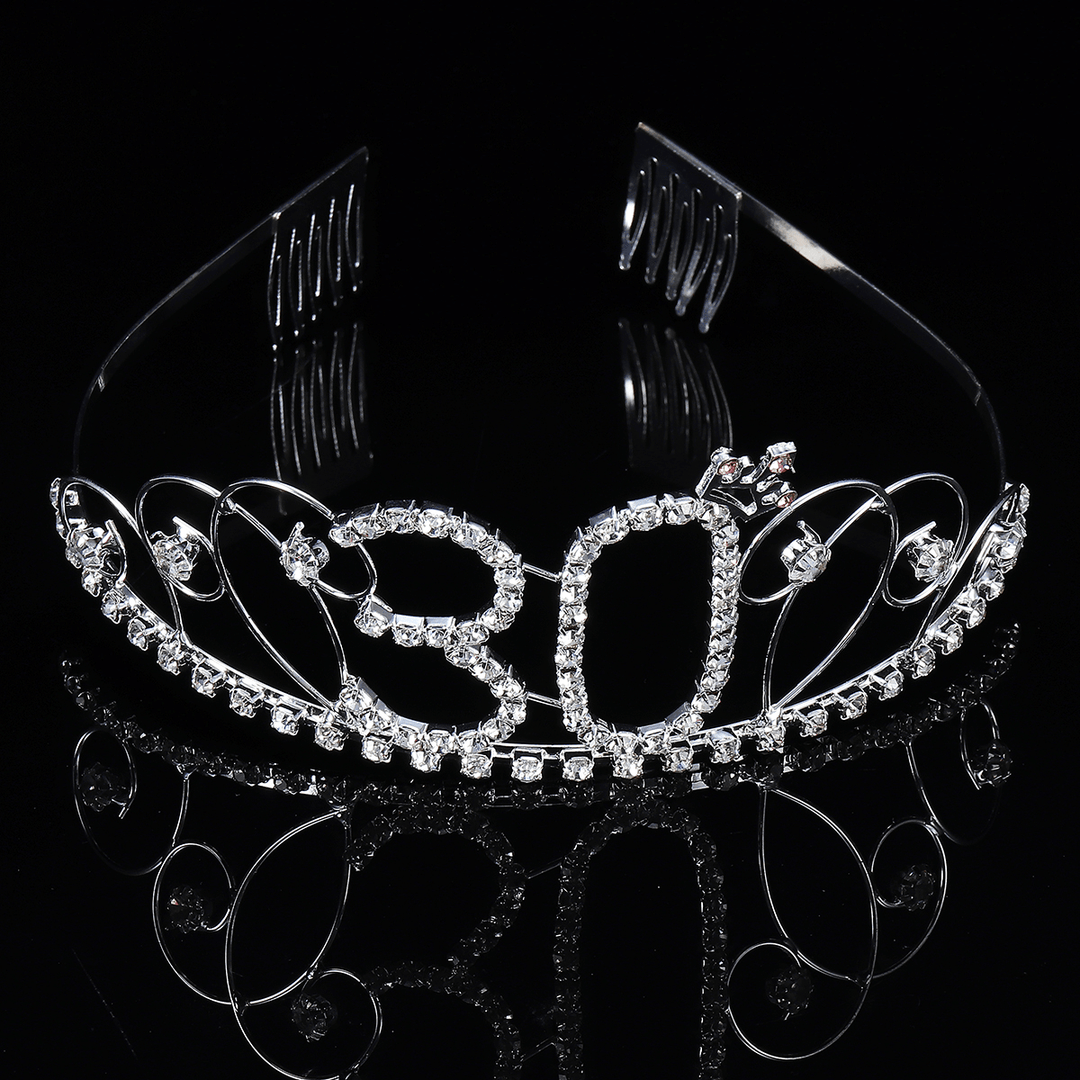 Crystal Birthday Crown Girl Tiara Princess Crown Hair Accessories Happy Birthday Cake Decorations - MRSLM