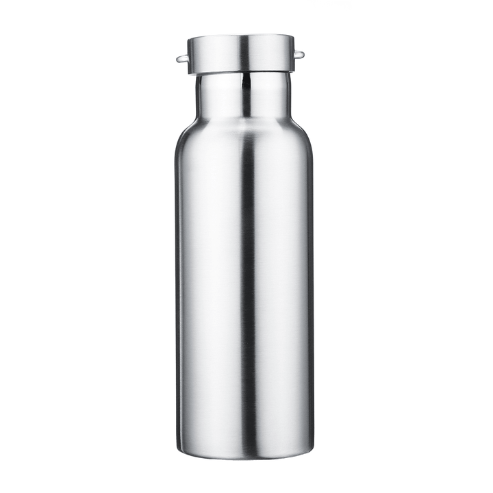 500Ml 600Ml 800Ml Water Bottle 304 Stainless Steel Wide Mouth Vacuum Cup with Outdoor Carabiner - MRSLM