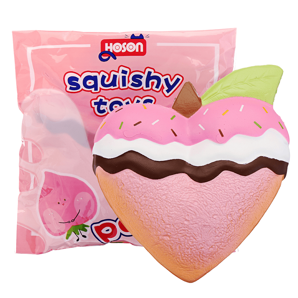Hoson Squishy Strawberry Peach Toast 19Cm 7.5Inches Bread Soft Slow Rising Fruit Toy with Original Package - MRSLM