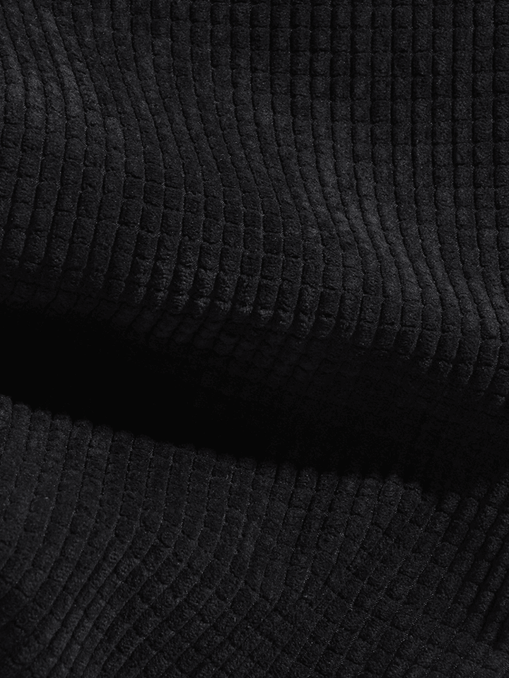 Mens Letter Embroidery Black Corduroy Pocket Harem Pants - MRSLM