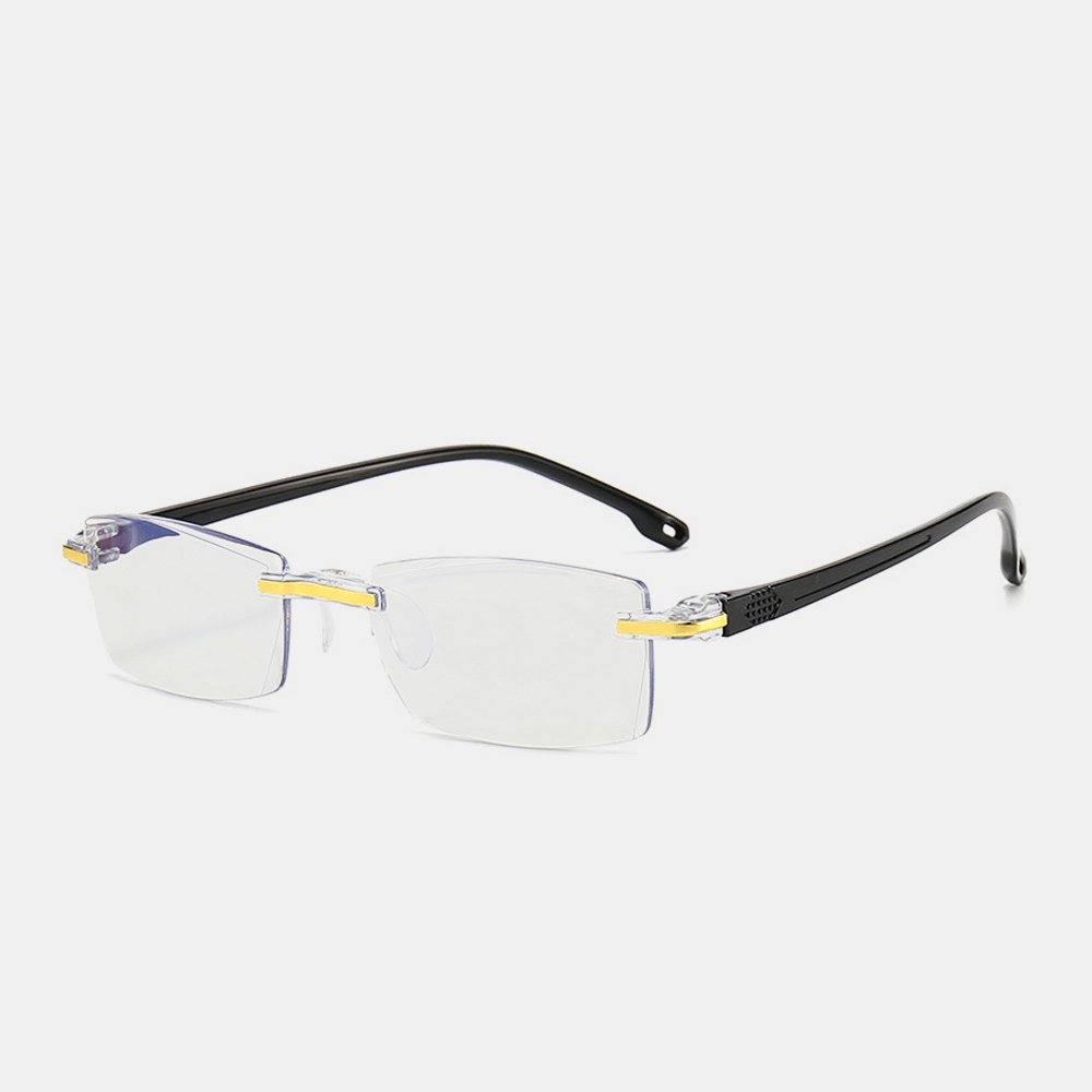 Unisex Anti-Blue Light Frameless HD Diamond Trimming Dual-Use Reading Glasses Presbyopic Glasses - MRSLM