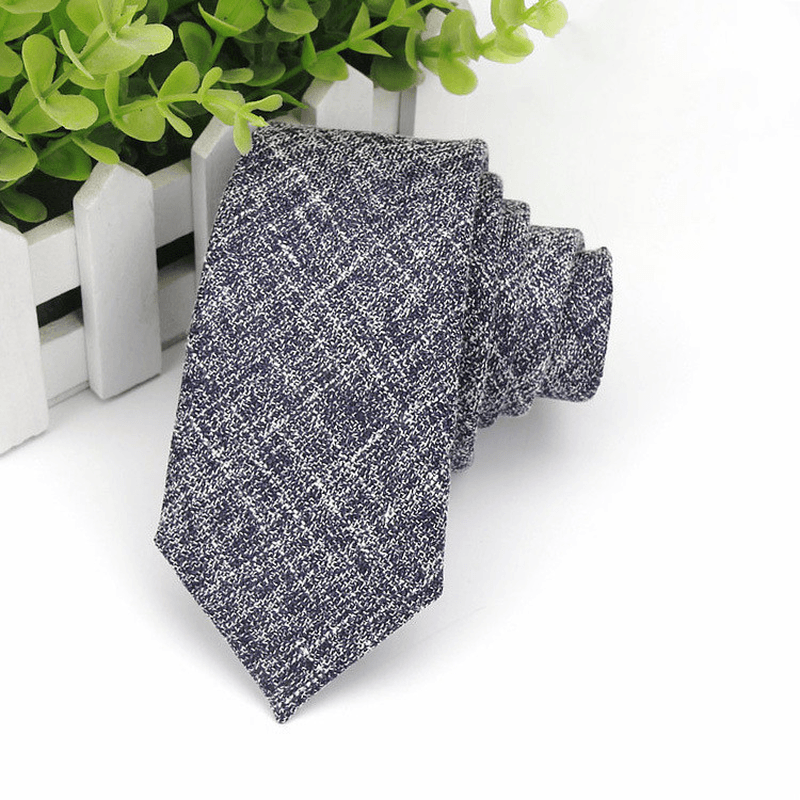 Men'S Neckties Wholesale Super Narrow Spot Imitation Wool 6Cm - MRSLM