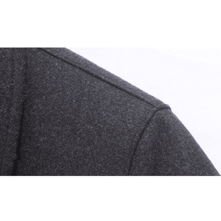 Mens Business Wool Solid Color Turn down Collar Jacket - MRSLM