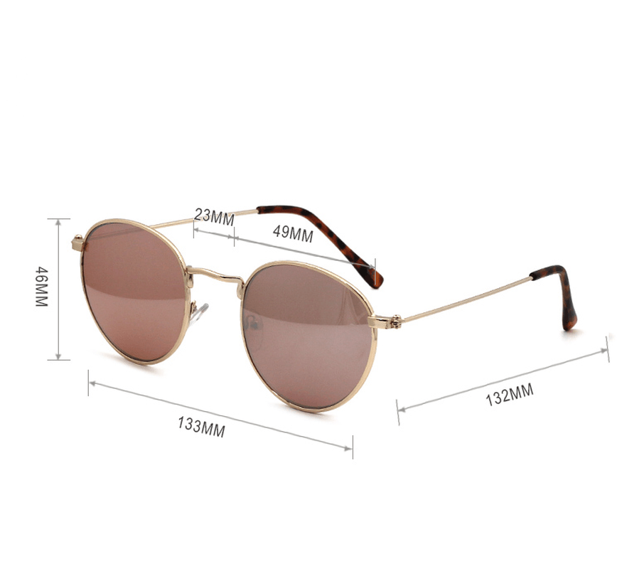 Women round Shape Full Metal Frame Personality Casual Fashion Outdoor UV Protection Sunglasses - MRSLM
