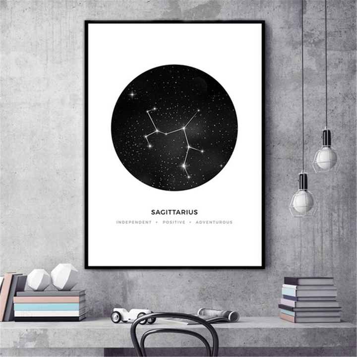 30X40Cm Constellation Art Canvas Posters Geometric Astrology Painting Wall Paper - MRSLM