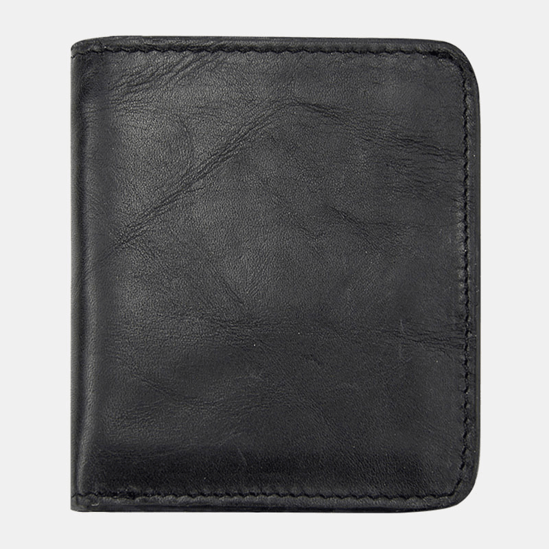 Men Genuine Leather Multi-Card Slot Retro Casual Short ID Wallets Card Case Money Clip Coin Purse Wallet - MRSLM