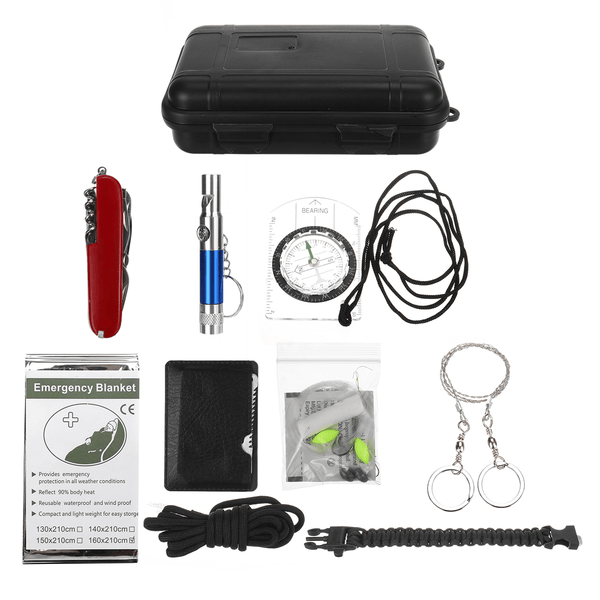 SOS Emergency Survival Equipment Tools Kit Outdoor Tactical Camping Hiking Gear Tool - MRSLM