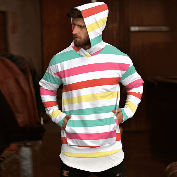 Loose Printed Casual Fleece Hooded Jacket - MRSLM