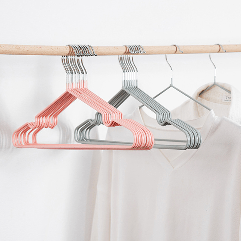 10Pcs/Set 40Cm Metal Clothes Hangers Strong Clothes Rack for Adult Anti-Skid Closet Organizer - MRSLM