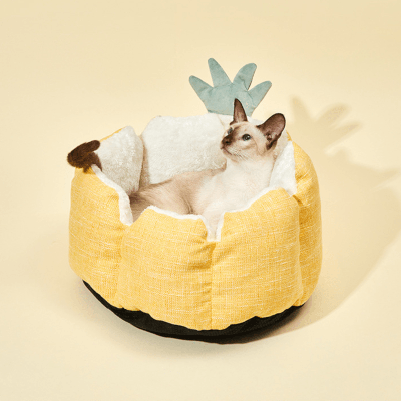 Xiaopei Dog Cat round Bed Sleeping Bed Plush Pet Bed Kennel Sleeping Cushion Warm Soft - MRSLM