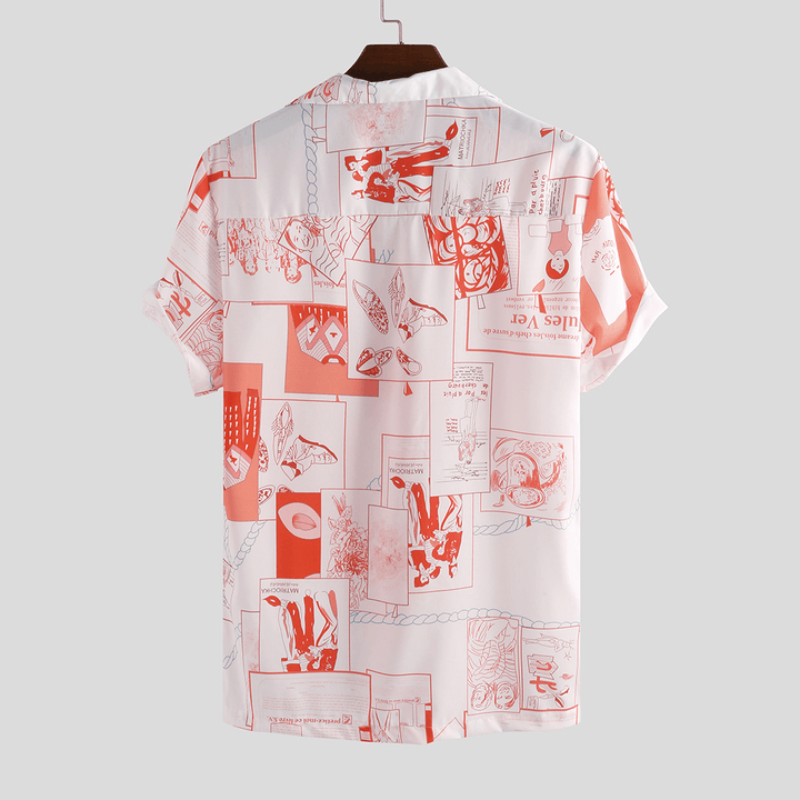 Mens Fashion Funny Printed Summer Breathable Casual Shirts - MRSLM
