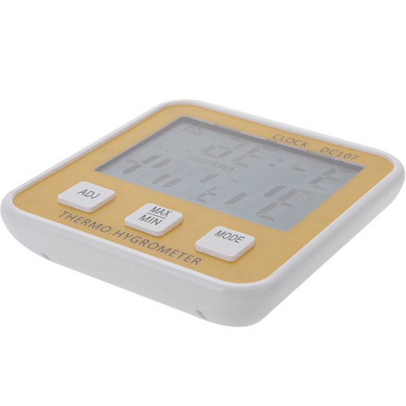 DC107 Large Digital LCD Indoor Temperature Humidity Meter Thermometer Hygrometer Clock Time - MRSLM