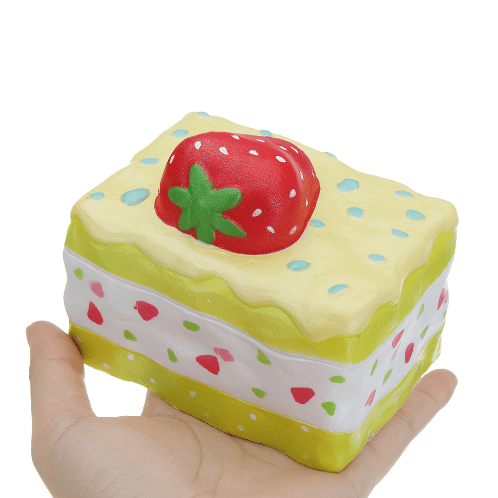 Kiibru Strawberry Mousse Cake Squishy 10*8*8.5CM Licensed Slow Rising with Packaging Collection Gift - MRSLM
