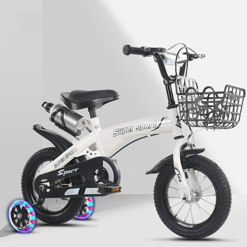16 Inch Kids Pedal Balance Bikes with LED Flashing Wheels & Adjustable Seats Children Balance Training for Aged 4-8 Boys&Girls - MRSLM