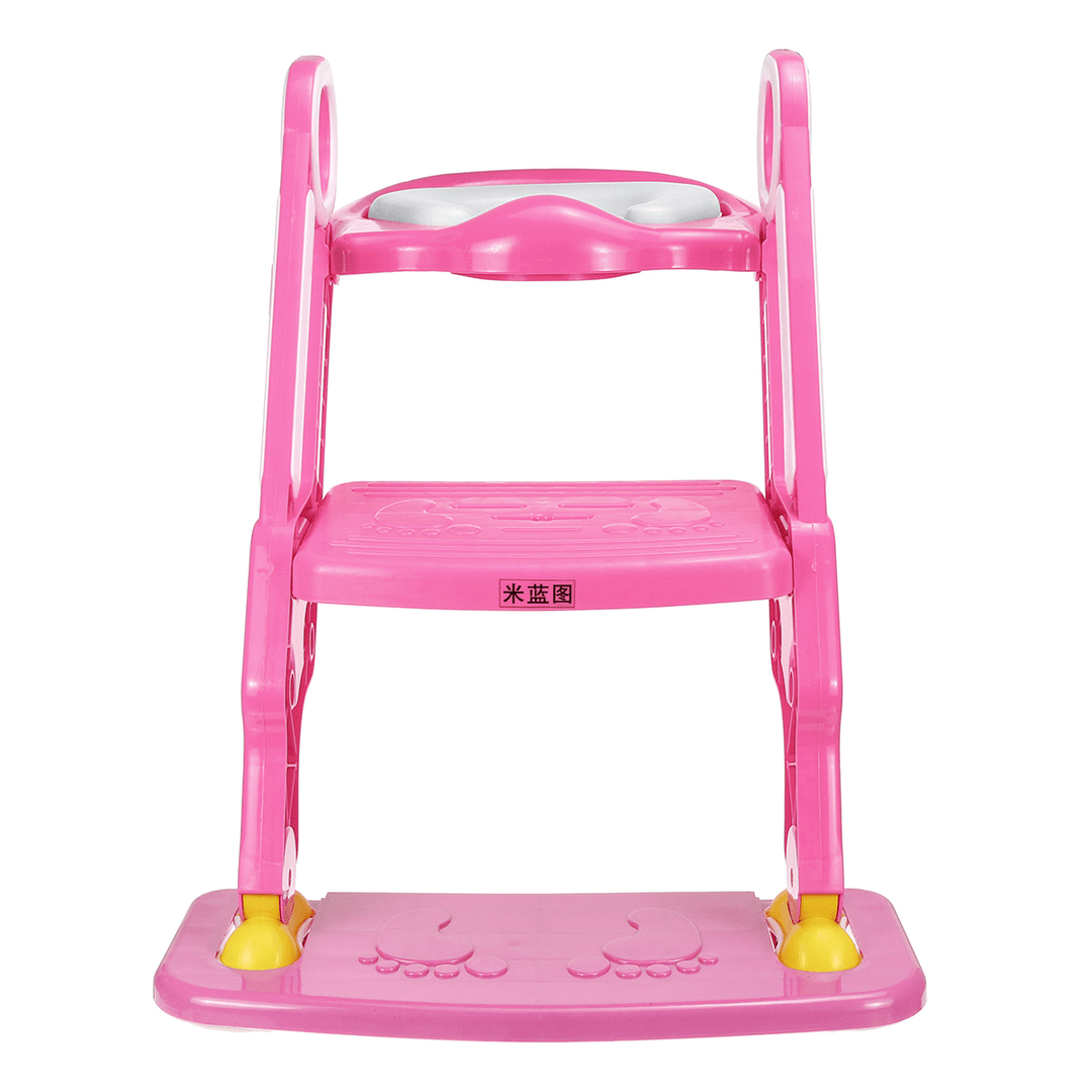 Super Safe Non-Slip Soft Kids Child Toilet Chair Seat Ladder Step Potty Training - MRSLM
