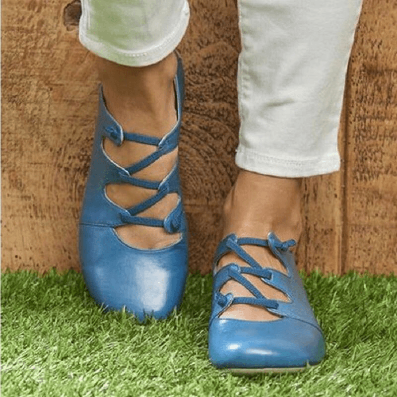 Solid Color Strappy Flats for Women - MRSLM