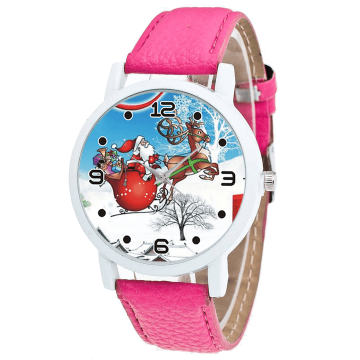 Cartoon Santa Claus and Snowfield Pattern Cute Kid Watch Fashion Children Quartz Watch - MRSLM