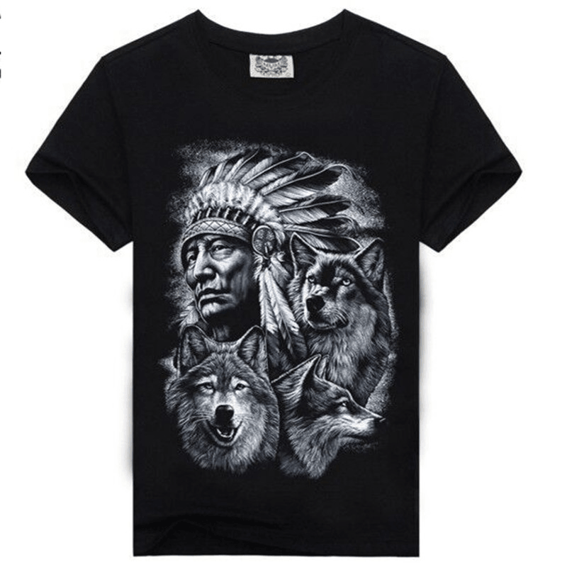 Men'S Casual Fashion round Neck 3D Digital Printing Short-Sleeved T-Shirt - MRSLM