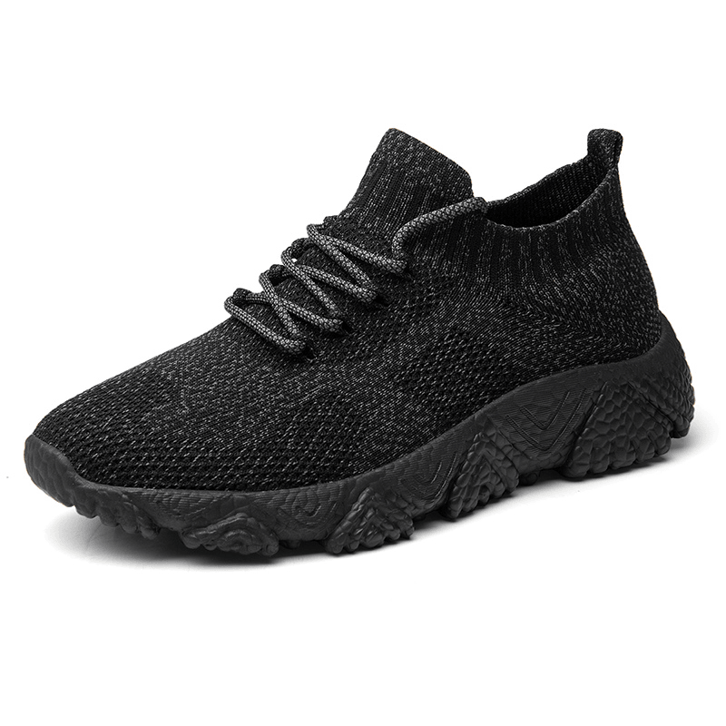 Men Knitted Fabric Breathable Light Weight Sport Running Shoes - MRSLM