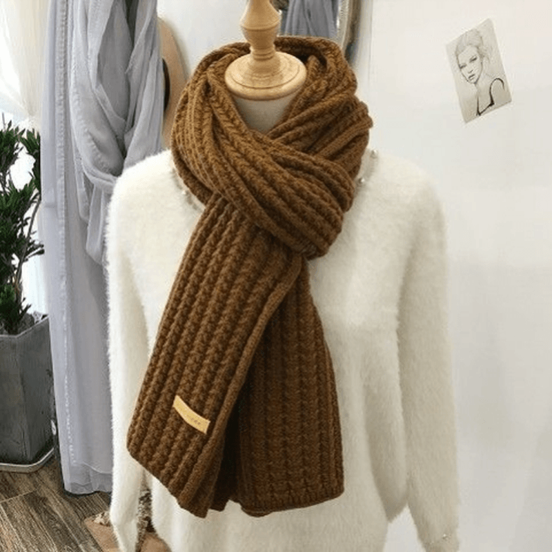 Scarf Women'S Winter Woolen Knitting Thickening to Keep Warm - MRSLM