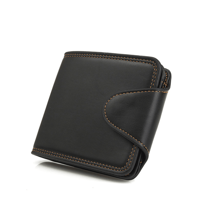Men Business Casual Zipper Short Card Holder Wallet - MRSLM