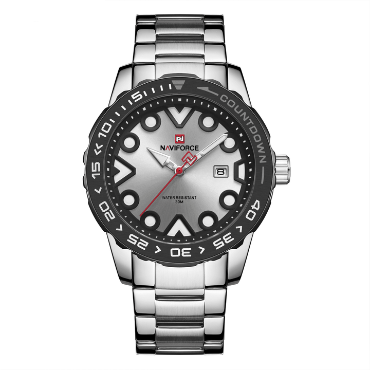 NAVIFORCE 9178 Full Steel Luminous Display Men Wrist Watch Date Display Quartz Watches - MRSLM